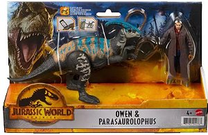 Jurassic World - Dinossauro Owen e Parassaurolofus - HDX46 - Mattel