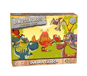 Quebra-Cabeça Dinossauros - 0965 - 30 peças - Pais e Filhos