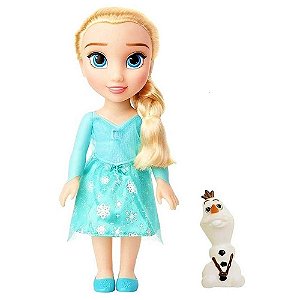 2 Bonecas Frozen, Ana E Elsa 30cm + 1 Pelúcia Olaf Musicais