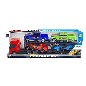 Caminhão Cegonha Transport com 2 carrinhos – DM Toys