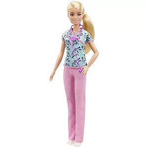 Boneca Barbie Profissões Enfermeira Loira Rosa - DVF50 -  Mattel