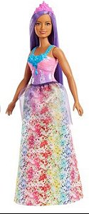 Boneca Barbie Princesa Dreamtopia - Cabelo Roxo - HGR13 - Mattel