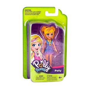 Boneca Polly Pocket Básica - Vestido Roxo  - FWY19 - Mattel