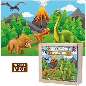 Jogo 4 Quebra Cabeça Dinossauros Infantil C/ 12 Peças