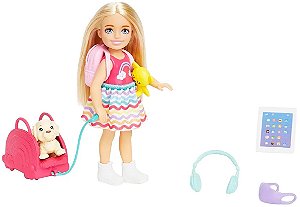 Boneca Barbie - Chelsea - Conjunto de Viagem Cachorrinho - HJY17 - Mattel