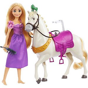 Boneca Princesa Disney - Rapunzel e Maximus - HLW23 - Mattel