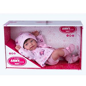 Boneca Bebê Reborn Anny Doll Menina Vinil Macio - Cotiplas