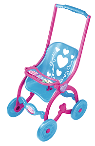 Carrinho de Boneca - Baby Car Princesa Azul - BCP130 - Brinquemix
