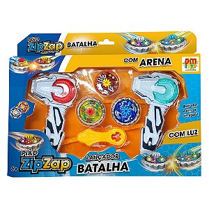 Pião Zip Zap Lançador Batalha - Com Arena - DMT6297 - Dm Toys