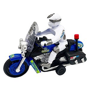 Moto Fricção Polícia Com Boneco - DMT6486 - Dm Toys