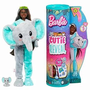 Boneca Barbie Cutie Reveal - Selva - Elefante - Com 10 Surpresas - HKP97 - Mattel