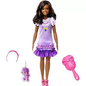 BONECA BARBIE COM CENARIO E ANIMAL PET SHOP GRG90