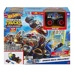 Pista Hot Wheels Monster Truck - Smash Race Challenge - Race Ace - HNB87 - Mattel