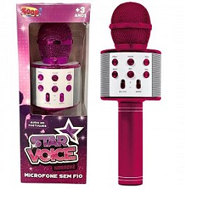 Microfone Infantil - Star Voice - Bluetooth - Rosa - ZP00975 - Zoop Toys
