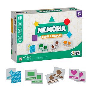 Jogo da Memória - Cores e Formas - 40 Peças - 791657 Pais e Filhos