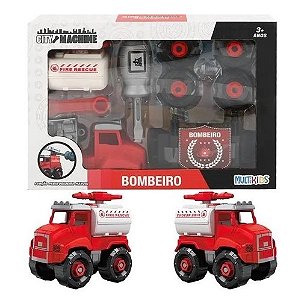 Caminhão Bombeiro Tanque Água City Machine 4 Em 1 - BR1698 - Multikids