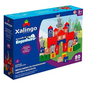 Brincando de Engenheiro - Castelo Medieval - 80 Peças - 54621 - Xalingo