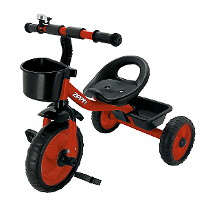 Triciclo Infantil Com Cestinha + Buzina - Vermelho - 7629 - Zippy Toys
