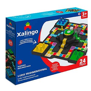 Jogo Damas e Ludo Xalingo em Madeira Reflorestada