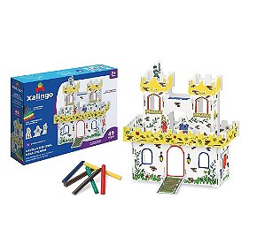 O Playset Castelo Medieval 3D para Colorir - 16310 - Xalingo