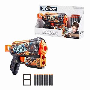 Lançador X-Shot - Skins - Flux - 8 Dardos - Game Over - 5613 - Candide