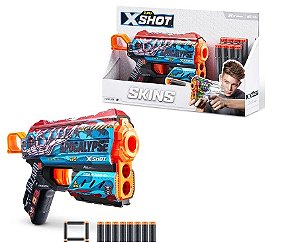 Lançador X-Shot - Skins - Flux - 8 Dardos - Apocalypse - 5613 - Candide