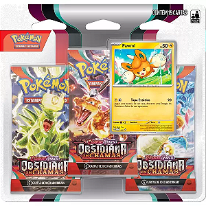 Pokémon Triple Pack Pawmi - Escarlate e Violeta Obsidiana em Chamas- 33489 - Copag