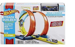 Pista Hot Wheels Track Builder  Loops Dividido - GLC87/HDX77 - Mattel