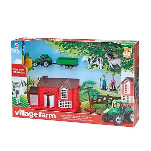 Fazendinha Playset Village Farm C/ Animais e Acessórios - 0567 - Bee Toys