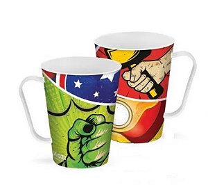 Caneca Decorada - Estampa Heróis 430ML - 1402H - Koziplast