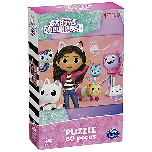 Quebra-Cabeça Puzzle Gabby's Dollhouse 60 Peças - 4372 Grow