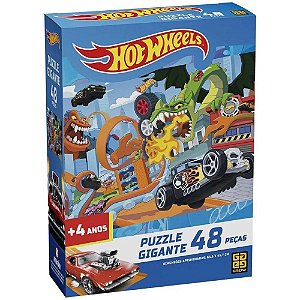 Quebra Cabeça - Puzzle Gigante 48 Peças Hot Wheels - 4422 - Grow