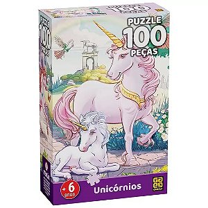 Quebra Cabeça - Puzzle 100 Peças Unicórnios - 4431 - Grow