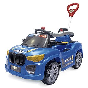 Carrinho Passeio e Pedal BM CAR - Azul Police - 3180 - Maral