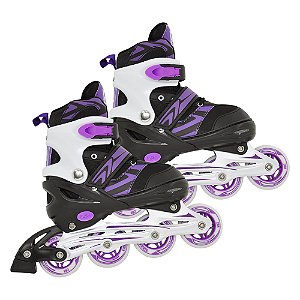 Patins Inline Ajustável Radical Roxo (33/37) - DMR6074 - Dm toys