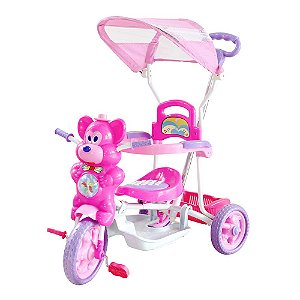 Triciclo Passeio Divertido Ursinho Rosa - DMT5581 - Dm Toys