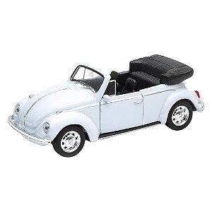 Miniatura Colecionável Volkswagen Beetle - Fusca Branco - Escala 1:34-39 Welly - DMC6513- Dm Toys