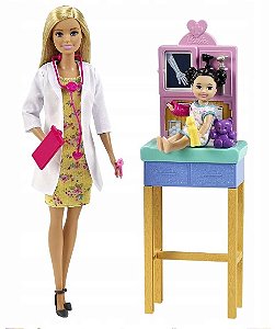 Barbie Conjunto Profissões Médica Pediatra C/ Acessórios - DHB63/GTN51 - Mattel