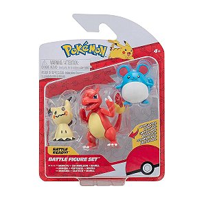 Pokémon Figuras de Ação - Mimikyu, Charmeleon e Marill - 2603 - Sunny
