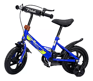 Bicicleta Infantil Aro 12 com Rodas de Apoio - Azul - RJC0055 - Elite Imports