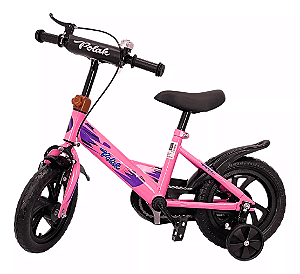 Bicicleta Infantil Aro 12 com Rodas de Apoio - Rosa- RJC0057  - Elite Imports