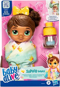 Baby Alive - Boneca Bebê Shampoo - Morena - F9120 - Hasbro