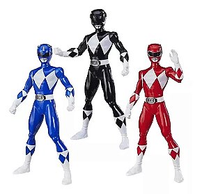 Combo Power Ranger Vermelho + Power Rangers Azul + Power Rangers Preto - E7897/9/8 - Hasbro