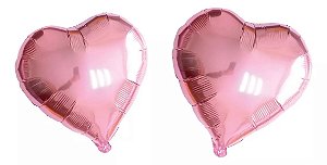 Balão Metalizado Coração Rosa - Pacote C/ 3 Unidade - 9531 - Pais e Filhos