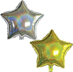 Balão Metalizado Estrela Dourado/Prata - Pacote C/ 2 Unidade - 9532 - Pais e Filhos