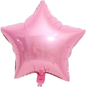 Balão Metalizado Estrela Rosa - Pacote C/3 Unidade - 9527 - Pais e Filhos