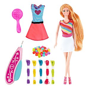 Kit De Miçangas C/ Boneca e Acessórios - DMT6611 - Dm Toys