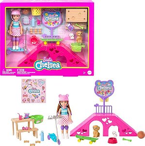 Barbie Chelsea Pista De Patinação C/ Pets - HJY35 - Mattel