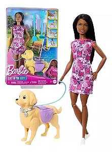 Boneca Barbie Brooklyn Passeio Com Cachorrinho Hwt53 -Mattel