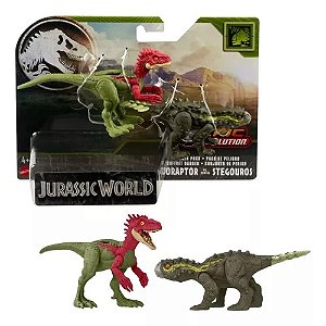 Jurassic World - Dinossauro  Eoraptor e Stegouros - HLN49 - Mattel